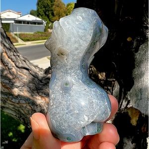 Moss Agate Lady Body With Quartz